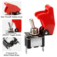 6pcs SPST ON/Off 2Pin Heavy Duty Rocker Toggle Switch with Cover 12V 20A for Car