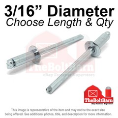 3/16″ Dome Head Blind Pop Rivets Aluminum/Aluminum Mandrel Plain(Pick Size &Qty)