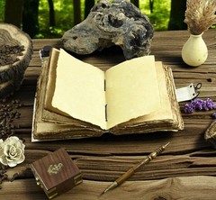 400 Page Large Grimoire leather journal, Print Tree of Life Journal, Blank spell