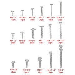 425PC 410 Stainless Steel Self-Tapping Screws #8#10 Self-Drilling Assortment Kit