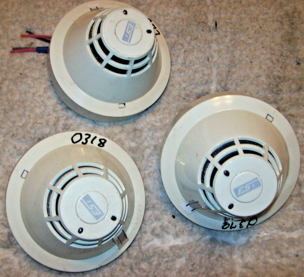 Lot of 3 Edwards EST SIGA-PS Intelligent Photoelectric Smoke Detectors (F21)