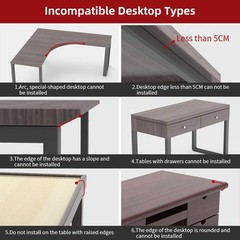 Ergonomics Desk Extender Tray 11.8×5.9 Inch PunchFree Clamp Keyboard Drawer