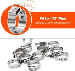 50 Pieces Xfitting 1/2″ Stainless Steel Pex Cinch Clamps