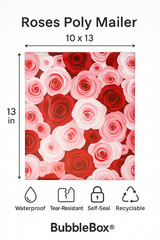 Designer Roses Poly Mailers 10×13 Self-Seal Shipping Bags Waterproof Envelopes