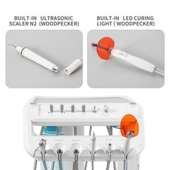 Dental Portable Delivery Unit System Suction Air Compressor Cart Motor 4 Hole