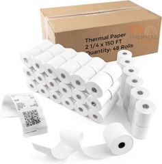 48 Rolls Biodegradable Thermal Paper 2 1/4″ x 150′ – Crisp Clarity for Receipts
