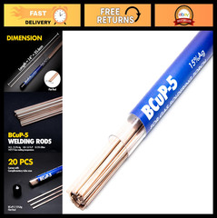 20 Sticks 15% Silver Brazing Rods 0.050″ x 1/8″ x 14″ for HVAC, Refrigeration, W