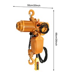110V 1.6KW 2204LBS 1Ton Electric Chain Hoist Single Phase Hoist Crane 10FT Chain