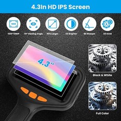 Endoscope Camera 1080P HD 4.3″ IPS Borescope with Light Articulating Waterproof