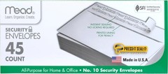 Security Business Envelopes Letter Size 4-1/8″ x 9-1/2″ – Peel and Seal, Priv…