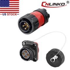 4 Pin Power Connector Male Plug Female Socket Outdoor Waterproof IP67 Signal M20