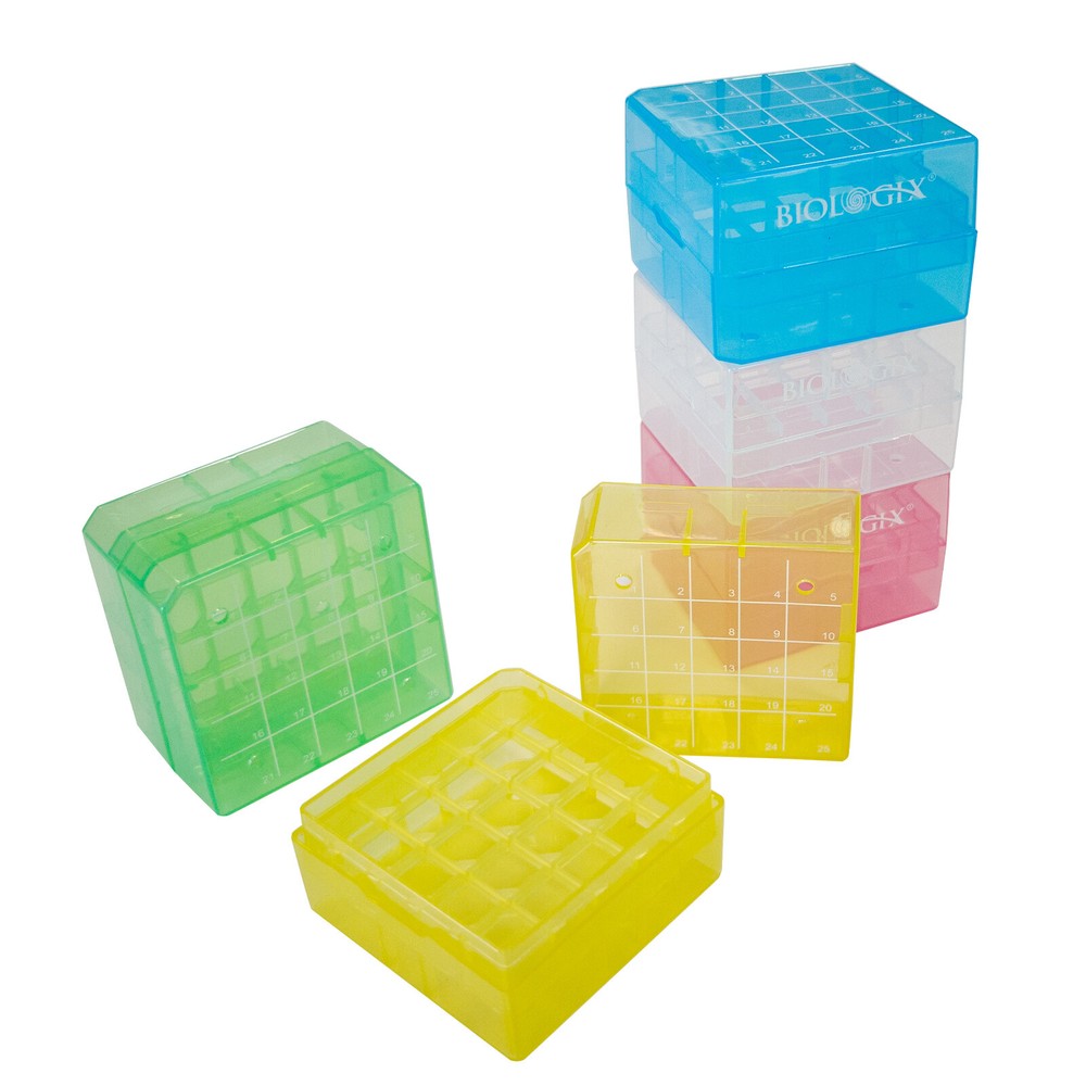 Biologix PP Cryogenic Boxes (2in. 25-Well), Lab Freezer Box, Cryo Boxes, 30 Pcs