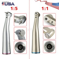 FDA Dental 1:5 1:1 Electric Fiber Optic LED Contra Angle Handpiece Fits NSK KaV