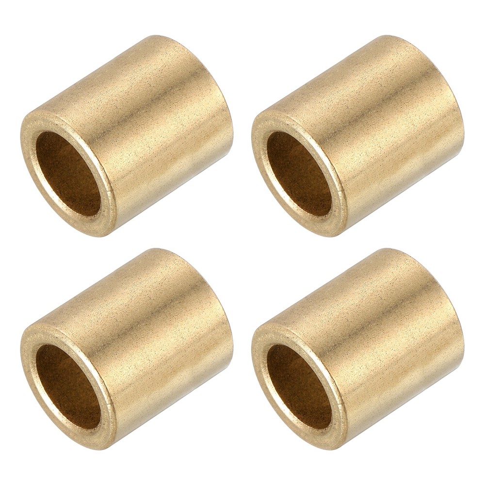 8mm Bore x 12mm OD x 15mm Length Sleeve Bearings Gold Tone 4 Pack