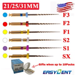6Pcs Dental Endo Root canal Files X-Pro Gold Taper Niti Endodontic Files 25/31MM