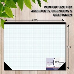 TOP Sturdy Graph Desk Pad (Pack of 1) Quad Grid, 22″x17″, 1/4 50 Sheets Per Pad