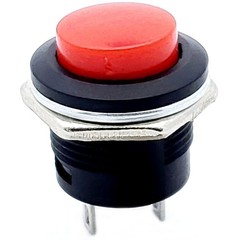 (1) Momentary Push Button Switch RED, SPST, Normally Open, 6A 125VAC, 3A 250VAC.