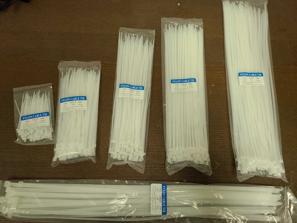 Nylon Plastic Cable Ties Long & Wide Extra Large Zip Ties White wrap 4″ to 24″