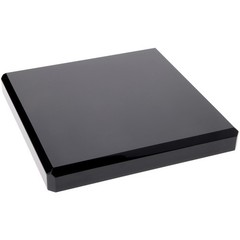 Plymor Black Polished Acrylic Square Beveled Display Base, 8″ W x 8″ D x 1″ H