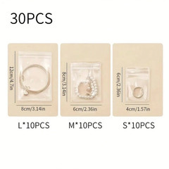 Transparent Jewelry Zipper Bags Rustproof Self-Sealing Waterproof Plastic Pouch