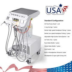 Portable Dental Mobile Delivery Unit with Air Compressor Curing Light Scaler