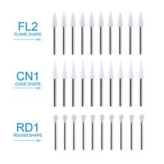 WHITE MOUNTED STONES 12 PER BOX – FL2 -CN1 – RD1 – FL3 ARKANSAS STONE DENTAL