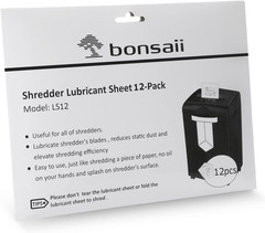 Paper Shredder Lubricant Sheets,12-Pack (8.4 x 5.9 inch/piece)
