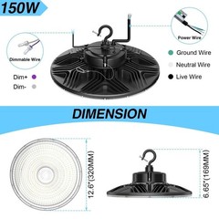 150W LED High Bay Light Warehouse Factory Industrial Commercial UFO Lamp 21000LM