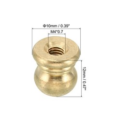 PATIKIL M4x0.7 Thread Brass Cap Nuts Knob, 20 Pack Lamp Finial Decoration Scr…