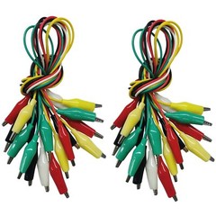 20 Pcs Electrical Crocodile Alligator Clips Dual Ended Jumper Wires Kit