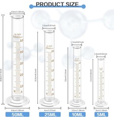 14Pcs Lab Flask Glass Measuring Glass Set: Beakers & Cylinders Lab Drying Rack