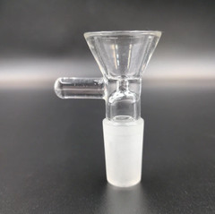 14MM & 18MM Male Clear Glass V Shape Bowl Thick Wall With Handle