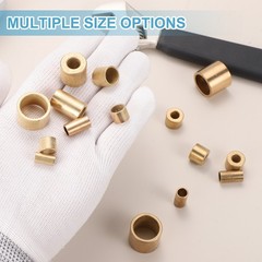 10mm Bore x 14mm OD x 12mm Length Sleeve Bearings Gold Tone 4 Pack