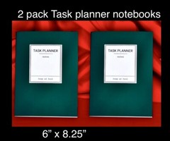 2 PACK Task Planner Notebook Emerald Green 6”x8.25” undated Event Planner 112pg