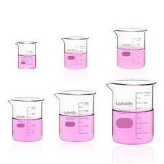 Upgrated 6 Size Low Form Glass Beaker Set 25ml 50ml 100ml 250ml 500ml 1000ml 3.3