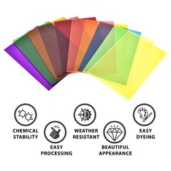 10 PCS & 10 colors Transparent Acrylic Sheets 1/8 Thick 8 x 12 Inch