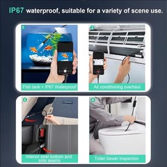 Endoscope Camera Dual Lens Waterproof 8 LED Lights 1920P HD 16.5ft Inspection