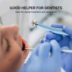 AZDENT Dental Plastic E-generator LED High Speed Handpiece 3 Spray 2/4 Hole Blue