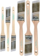 6 Pack Angle Brushes in Assorted Sizes for All Latex and Oil Paints & Stains