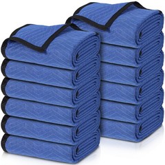 12 Heavy Duty Moving Packing Blankets Ultra Thick Pro 72″x80″ Furniture Pad Blue