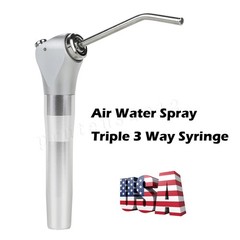 Dental Air Water Syringe Triple 3-Way Spray 2 Nozzle Tips Handpiece Autoclavable