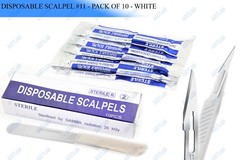 STERILE DISPOSABLE SCALPELS #11 – 10 PCS SINGLE USE-DENTAL,SURGICAL,DERMAPLANING
