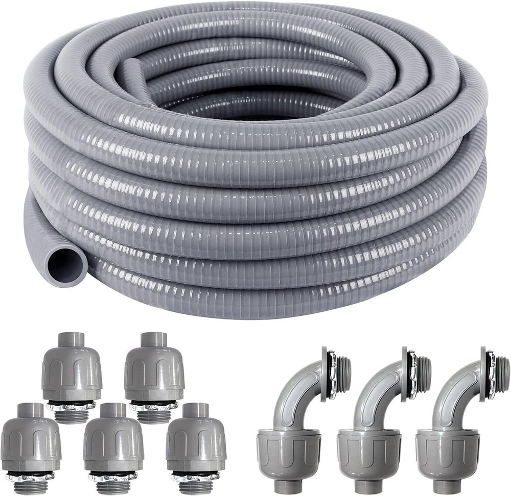 3/4″ 25ft Electrical Conduit Kit – Flexible Non-Metallic Liquid-Tight Conduit