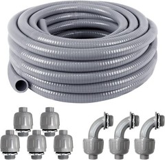 3/4″ 25ft Electrical Conduit Kit – Flexible Non-Metallic Liquid-Tight Conduit