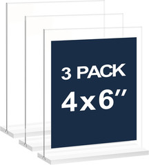 Newnewshow 4X6 Inch Clear Acrylic Sign Holder, Display Stand, Plastic Card Holde