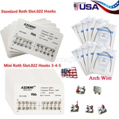 AZDENT Dental Orthodontic Brackets Braces /Supper Elastic Niti Arch Wires Round