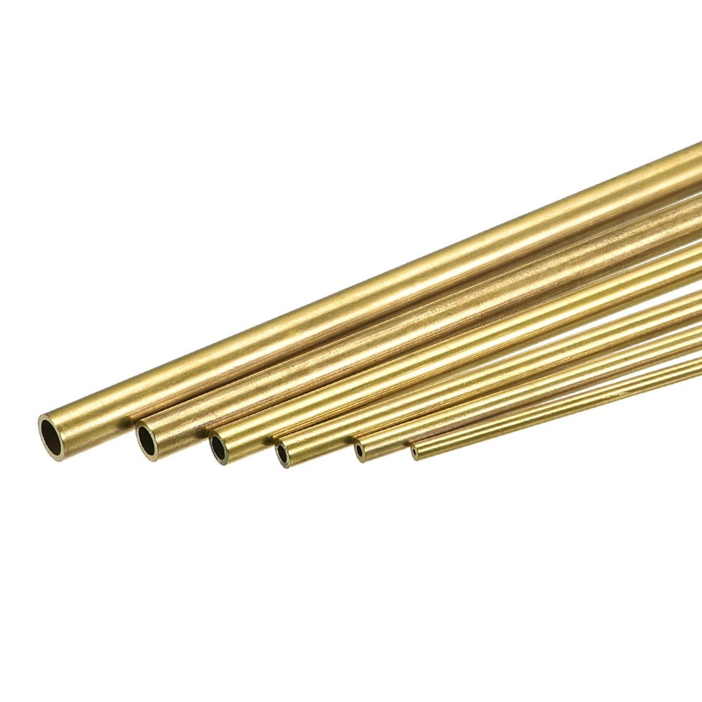 6pcs Brass Tube, 7mm-12mm OD x 0.5mm Wall Thickness 200mm Length Metal Tubing