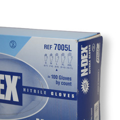 SHOWA N-Dex 7005 L Nitrile Gloves Large Made in USA 20 boxes (2000 Gloves Total)