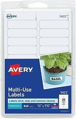 Avery Self-Adhesive Removable Labels, 0.5 x 1.75 Inches, White, 840 per Pack…