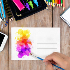 50 Pieces Watercolor Postcards, 100% Cotton 140Lb/300Gsm Blank Postcards | 4X6 I
